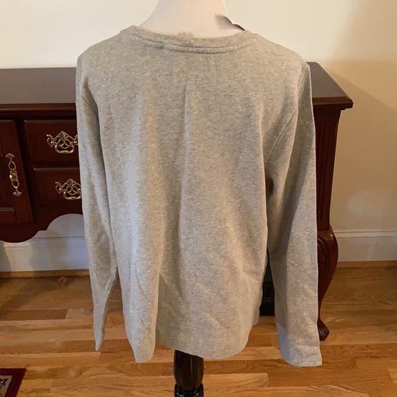 LOFT Sparkle Stars Gray and Silver Top - Picture 5 of 8